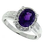 Prima Diamond And Amethyst Ring