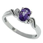 Prima Diamond And Amethyst Ring