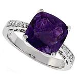 Prima Diamond And Amethyst Ring