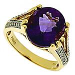 Prima Diamond And Amethyst Ring