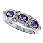 Prima Diamond And Amethyst Ring