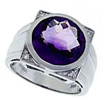 Prima Diamond And Amethyst Ring