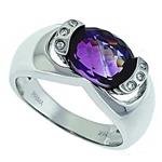 Prima Diamond And Amethyst Ring