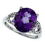 Prima Diamond And Amethyst Ring