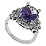 Prima Diamond And Amethyst Ring