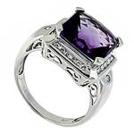 Prima Diamond And Amethyst Ring