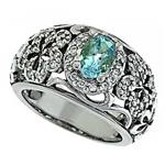 Prima Diamond And Aquamarine Ring