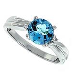 Prima Diamond And Blue Topaz Ring 