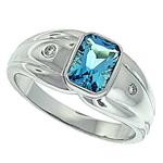 Prima Diamond And Blue Topaz Ring