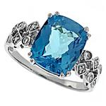 Prima Diamond And Blue Topaz Ring