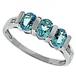 Prima Diamond And Blue Topaz Ring