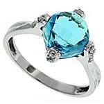 Prima Diamond And Blue Topaz Ring