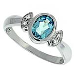 Prima Diamond And Blue Topaz Ring