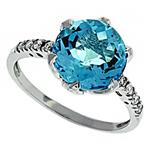 Prima Diamond And Blue Topaz Ring