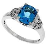 Prima Diamond And Blue Topaz Ring