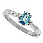 Prima Diamond And Blue Topaz Ring