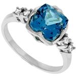 Prima Diamond And Blue Topaz Ring