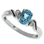 Prima Diamond And Blue Topaz Ring