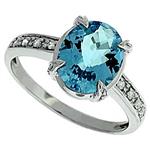 Prima Diamond And Blue Topaz Ring