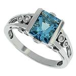 Prima Diamond And Blue Topaz Ring