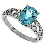 Prima Diamond And Blue Topaz Ring