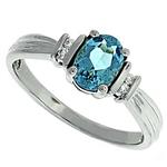 Prima Diamond And Blue Topaz Ring