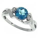 Prima Diamond And Blue Topaz Ring