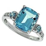 Prima Diamond And Blue Topaz Ring