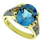 Prima Diamond And Blue Topaz Ring