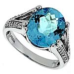 Prima Diamond And Blue Topaz Ring