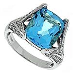 Prima Diamond And Blue Topaz Ring