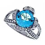 Prima Diamond And Blue Topaz Ring