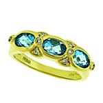 Prima Diamond And Blue Topaz Ring