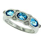 Prima Diamond And Blue Topaz Ring