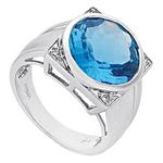 Prima Diamond And Blue Topaz Ring