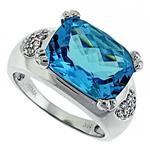 Prima Diamond And Blue Topaz Ring