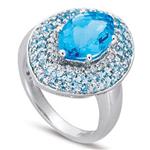 Prima Diamond And Blue Topaz Ring