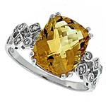 Prima Diamond And Citrine Ring