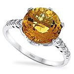 Prima Diamond And Citrine Ring