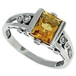 Prima Diamond And Citrine Ring