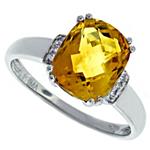 Prima Diamond And Citrine Ring