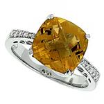 Prima Diamond And Citrine Ring