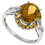 Prima Diamond And Citrine Ring