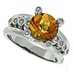 Prima Diamond And Citrine Ring