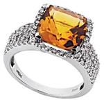 Prima Diamond And Citrine Ring