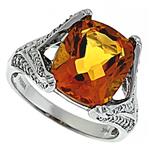 Prima Diamond And Citrine Ring