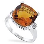 Prima Diamond And Citrine Ring