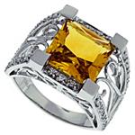 Prima Diamond And Citrine Ring