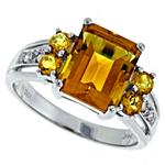 Prima Diamond And Citrine Ring