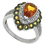 Prima Diamond And Citrine Ring